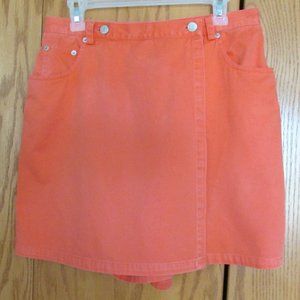 LIMITED CHINOS WOMEN'S SIZE 14 SKORTS ORANGE WRAP SKIRT TWILL GOLF SHORTS